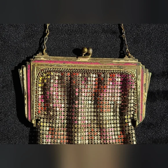 Antique metal mesh purse